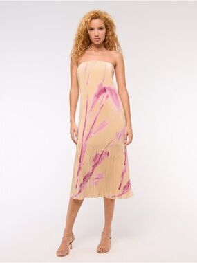 Abercrombie & Fitch Strapless Yellow and Pink Dress